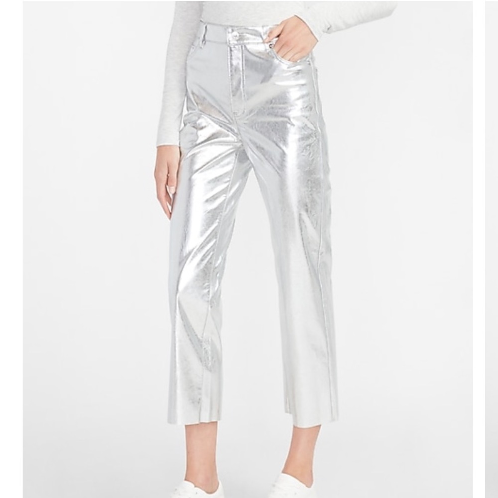 Express Metallic Cropped Pants